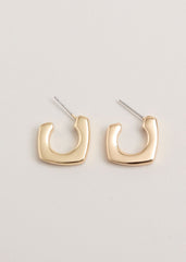 Gold Square Hoop Earrings - Gold