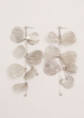 Petal Drop Earrings - Silver