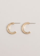 Crystal Mini Hoops - Gold