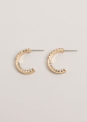 Crystal Mini Hoops - Gold