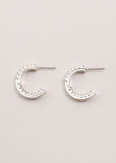 Crystal Mini Hoops - Silver