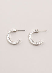 Crystal Mini Hoops - Silver
