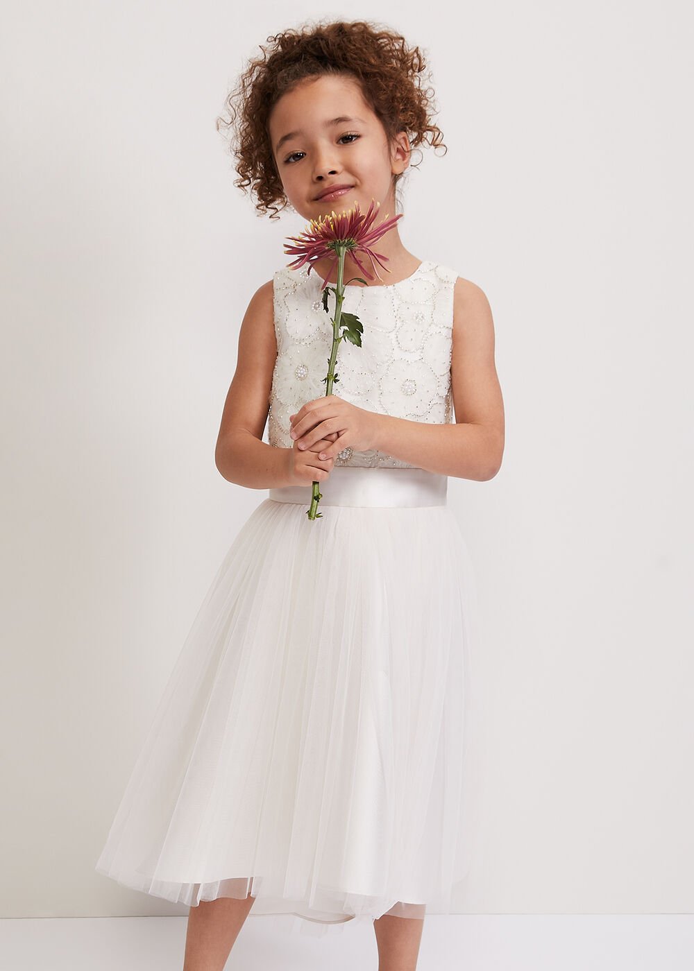 Iris Beaded Dress - Ivory