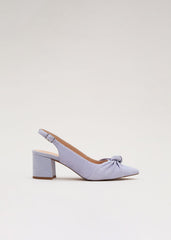 Knot Block Heel - Pale Blue