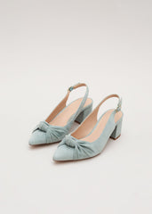 Knot Block Heel - Pale Green