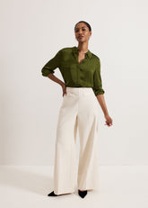 Elodie Wool Trouser - White