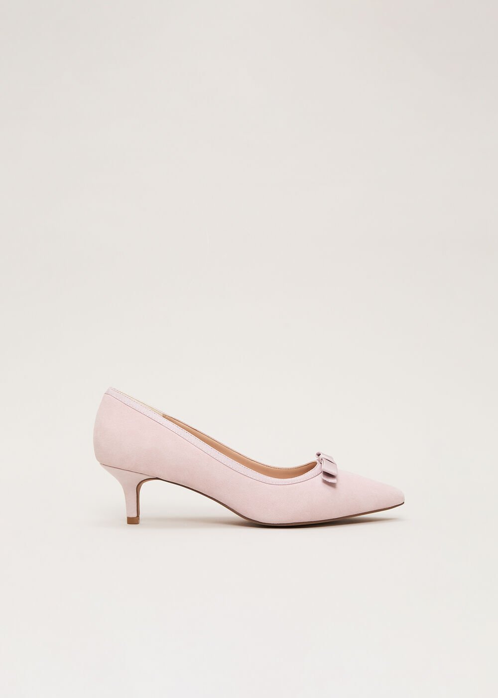 Pink Bow Kitten Court Shoe - Antique Rose