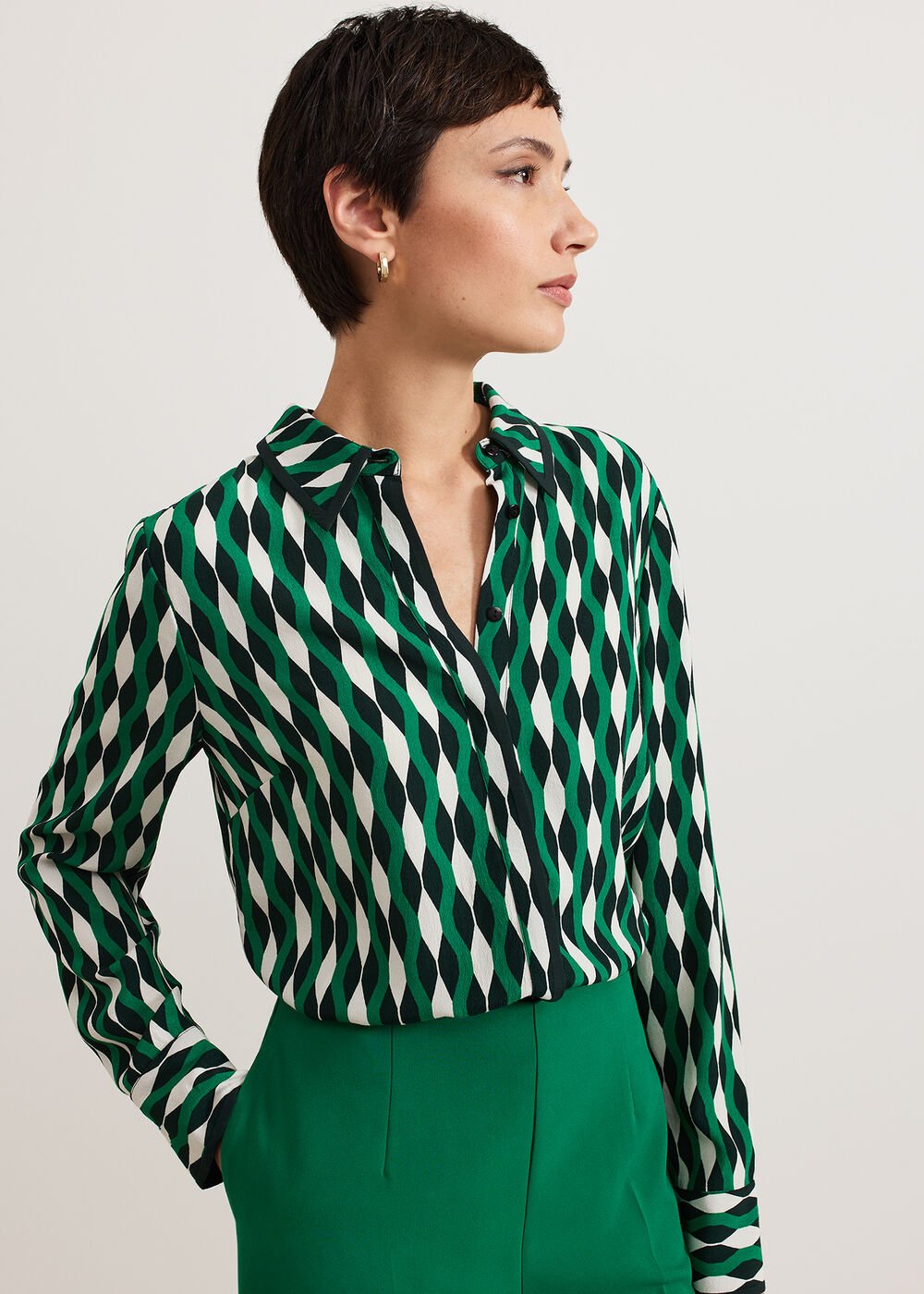 Rita Geo Print Shirt - Green