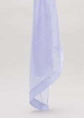 Satin Trim Scarf - Pale Blue
