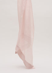 Satin Trim Scarf - Pale Pink