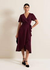 Julissa Wrap Dress - Burgundy
