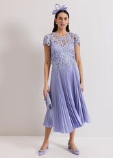 Dana Lace Double Layered Dress - Pale Blue