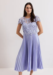 Dana Lace Double Layered Dress - Pale Blue