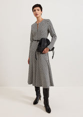 Eleni Midi Dress - Black/Ivory