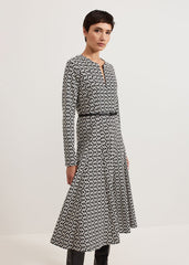 Eleni Midi Dress - Black/Ivory