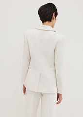 Bridgette Cream Textured Blazer - Ivory