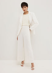 Bridgette Cream Textured Blazer - Ivory