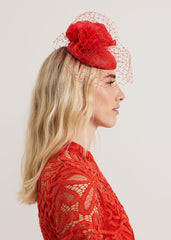 Red Flower Pillbox - Red