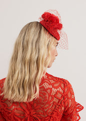 Red Flower Pillbox - Red