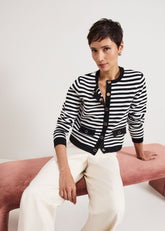 Evie Stripe Jacket - Black/Ivory