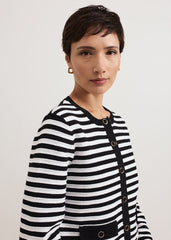 Evie Stripe Jacket - Black/Ivory