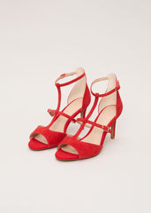 Red T Bar Sandals - Red