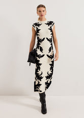 Beth Jacqaurd Dress - Black/Ivory