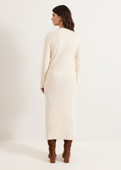 Ella Ribbed Dress - Natural