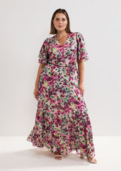 Violet Floral Dress - Multi