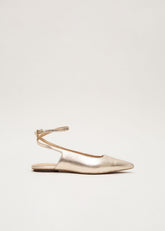 Gold Flat Shoes - Gold