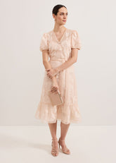 Chrissie Wrap Dress - Pale Pink