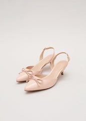 Bow Kitten Heel - Pale Pink