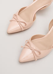 Bow Kitten Heel - Pale Pink