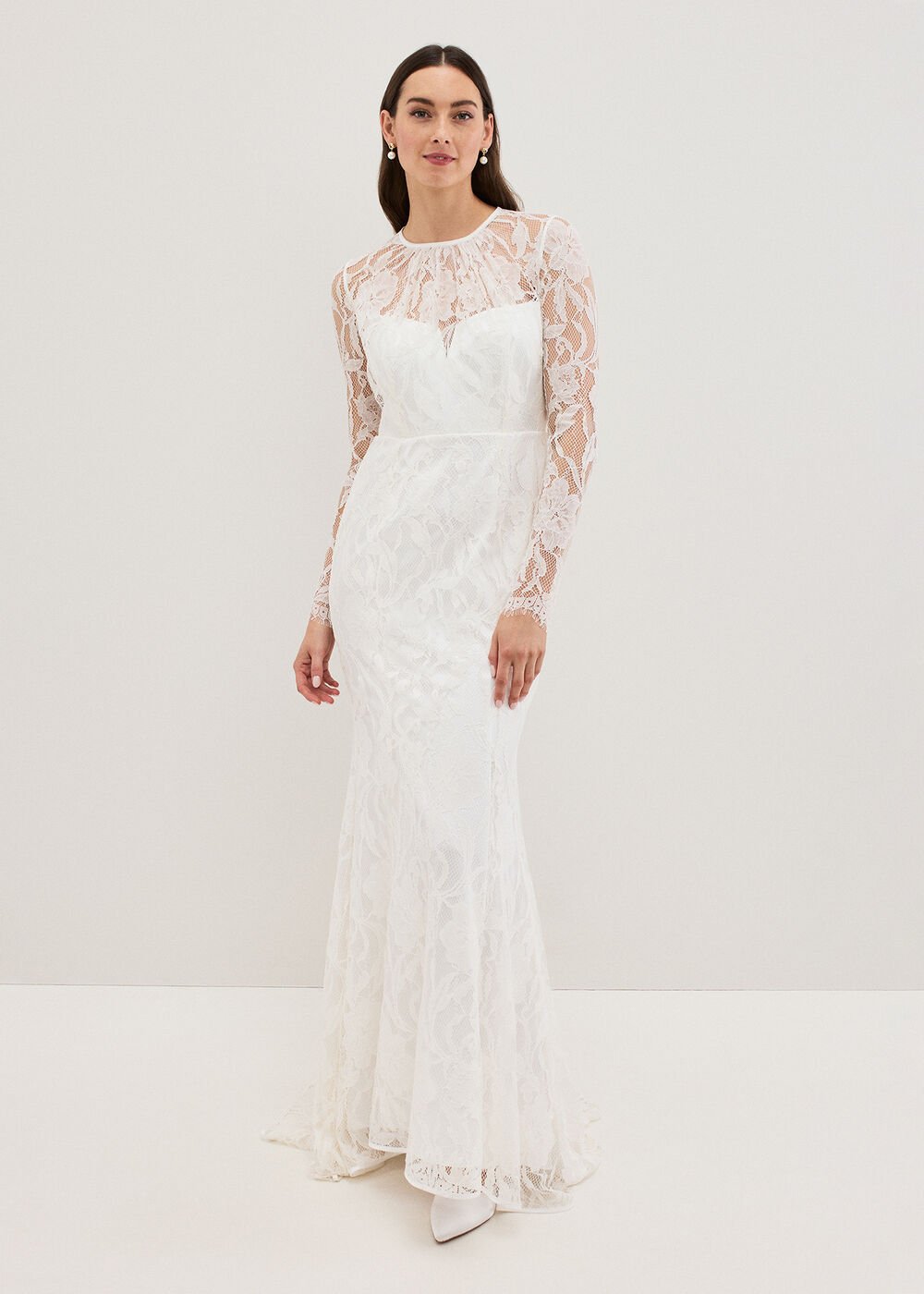 Aneeta Lace Wedding Dress - Ivory
