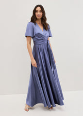 Elisa Satin Maxi Dress - Lilac