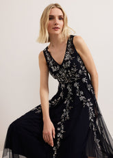 Marissa Beaded Dress - Navy