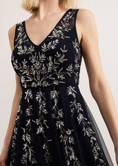 Marissa Beaded Dress - Navy