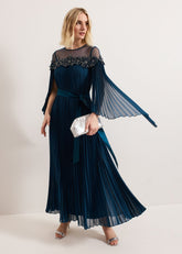 Mavery Beaded Dress - Teal