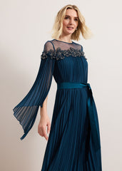Mavery Beaded Dress - Teal