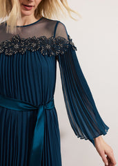 Mavery Beaded Dress - Teal