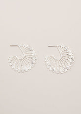 Sunray Hoop Earrings - Silver
