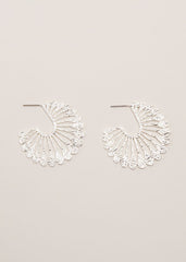 Sunray Hoop Earrings - Silver