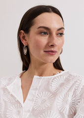 Sunray Hoop Earrings - Silver
