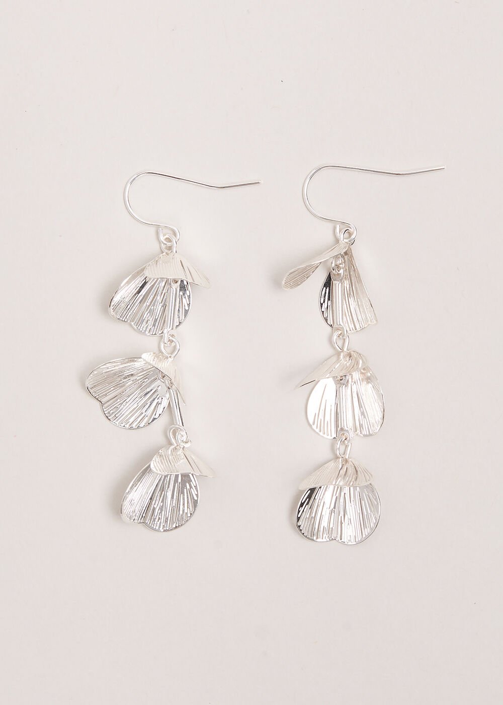 Petal Drop Earrings - Silver