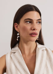 Petal Drop Earrings - Silver