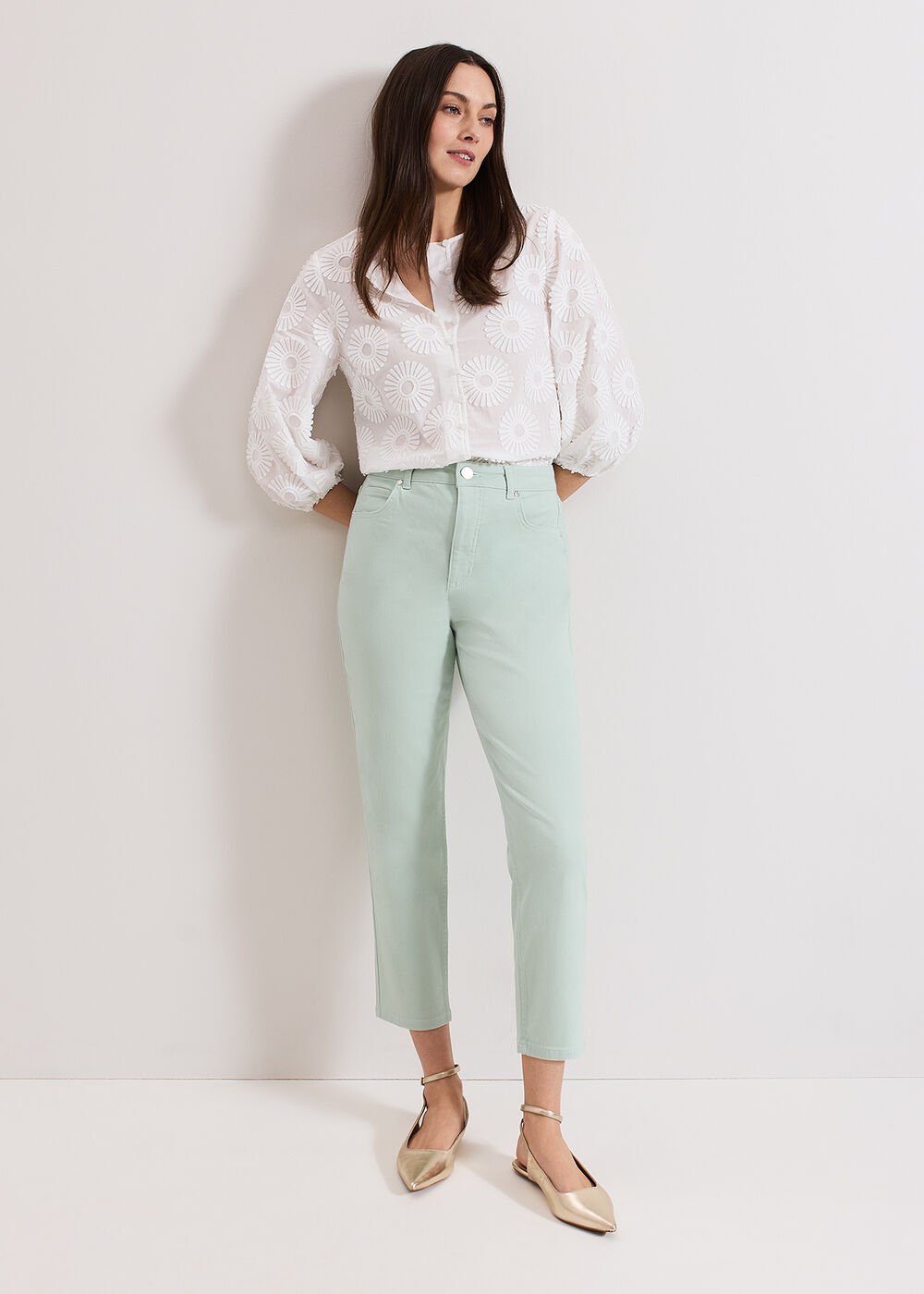 Lindsey Cropped Jean - Pale Green