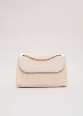 Suede Chain Clutch - Neutral