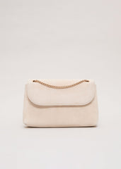 Suede Chain Clutch - Neutral