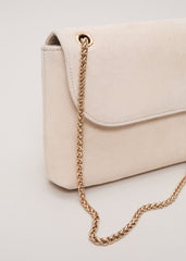 Suede Chain Clutch - Neutral