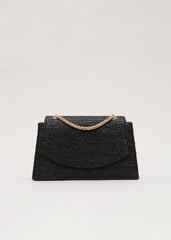 Raffia Clutch Bag - Black